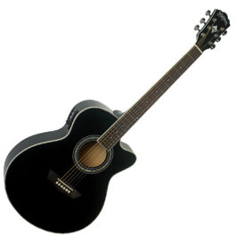 Washburn EA12B Mini Jumbo Acoustic-Electric Guitar Black