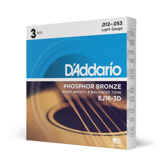 Daddario EJ163D Guitar Strings 3Pack