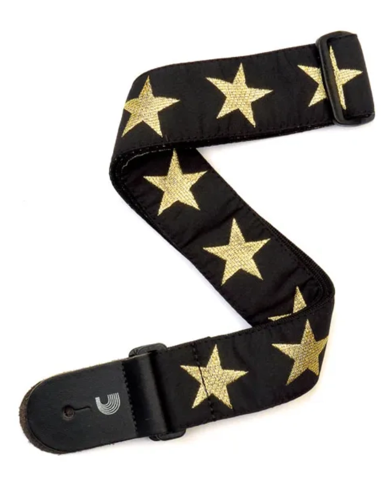 Planet Waves 20T05 Guitar Strap Woven Gold Star (2")