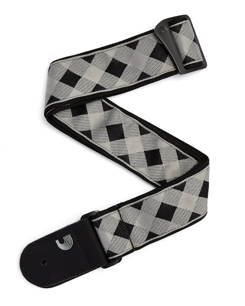 Planet Waves T20W1406 Guitar Strap Woven Buffalo Check Grey (2")
