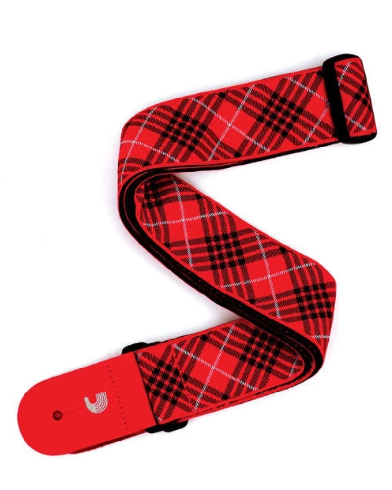 Planet Waves T20W1504 Guitar Strap Woven Tartan Red/Black (2")